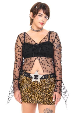 Everything Black Flutter Mesh Top 29 Everything Black Flutter Mesh Top -TUNNEL Vision Outlet 000000nn 9332