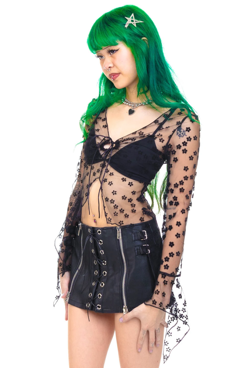 Everything Black Flutter Mesh Top 18 Everything Black Flutter Mesh Top - Image 16