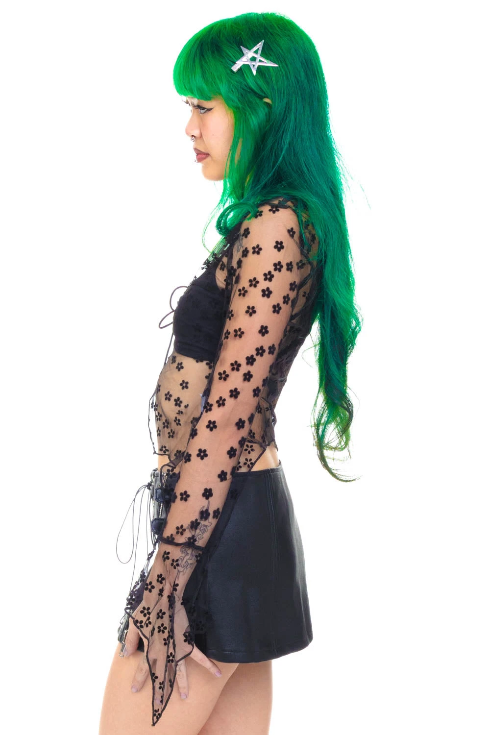 Everything Black Flutter Mesh Top 19 Everything Black Flutter Mesh Top - Image 17