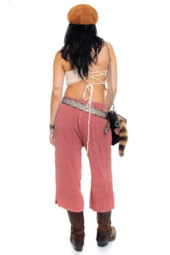 Vintage 70's Mauve Linen Cropped Trousers - M/L 16 Vintage 70's Mauve Linen Cropped Trousers - M/L -TUNNEL Vision Outlet 256A0184