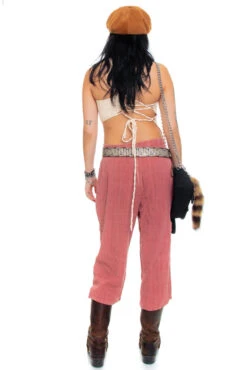 Vintage 70's Mauve Linen Cropped Trousers - M/L 17 Vintage 70's Mauve Linen Cropped Trousers - M/L -TUNNEL Vision Outlet 256A0186