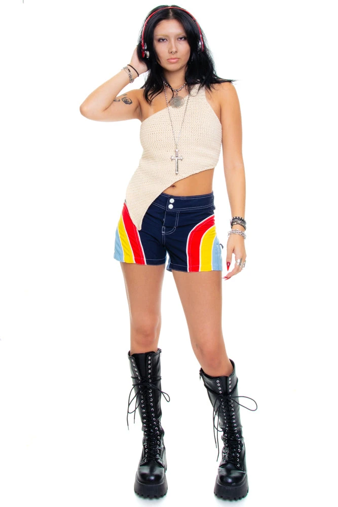 Vintage 90's Toes On The Nose Rainbow Board Shorts - S/M 4 Vintage 90's Toes On The Nose Rainbow Board Shorts - S/M - Image 2