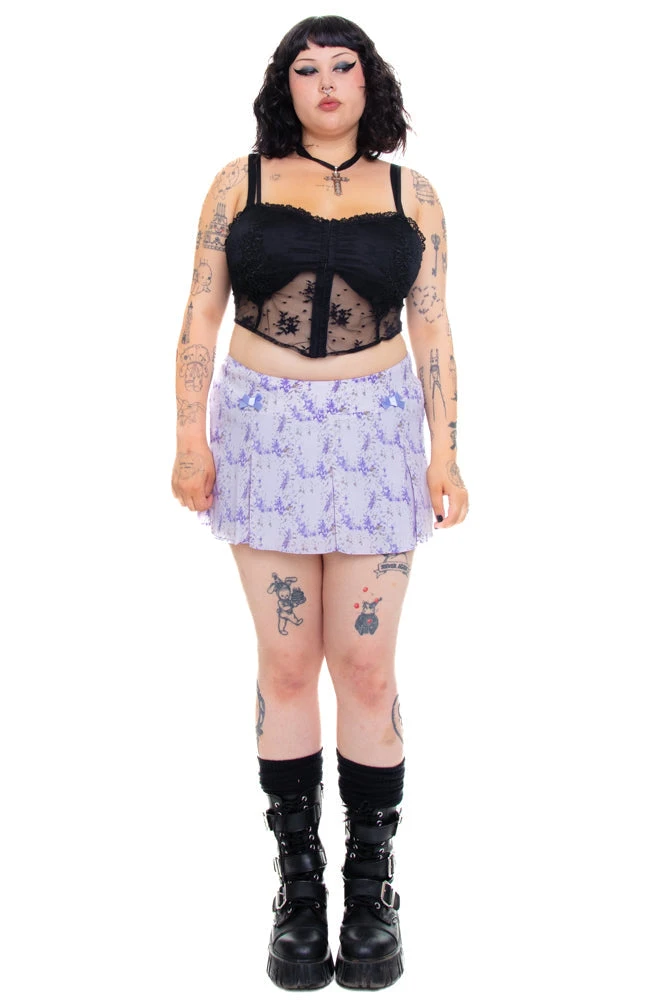 Priscilla Lavender Floral Low-Rise Mini Skirt 19 Priscilla Lavender Floral Low-Rise Mini Skirt - Image 17