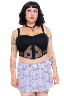 Priscilla Lavender Floral Low-Rise Mini Skirt 39 Priscilla Lavender Floral Low-Rise Mini Skirt -TUNNEL Vision Outlet 256A0233