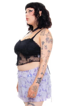 Priscilla Lavender Floral Low-Rise Mini Skirt 40 Priscilla Lavender Floral Low-Rise Mini Skirt -TUNNEL Vision Outlet 256A0234