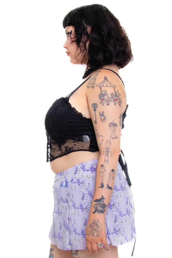 Priscilla Lavender Floral Low-Rise Mini Skirt 22 Priscilla Lavender Floral Low-Rise Mini Skirt - Image 20