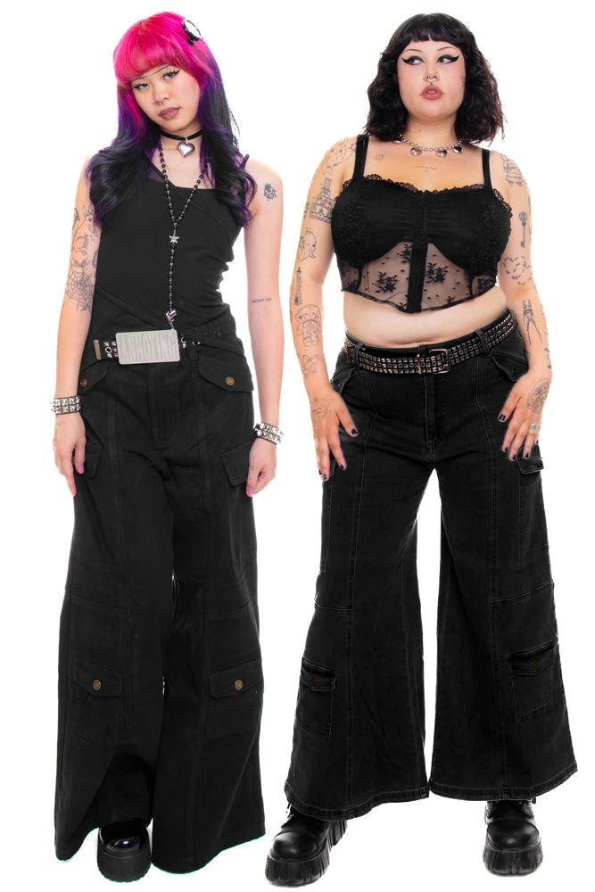 Reggie Black Denim Cargo Baggies 3 Reggie Black Denim Cargo Baggies