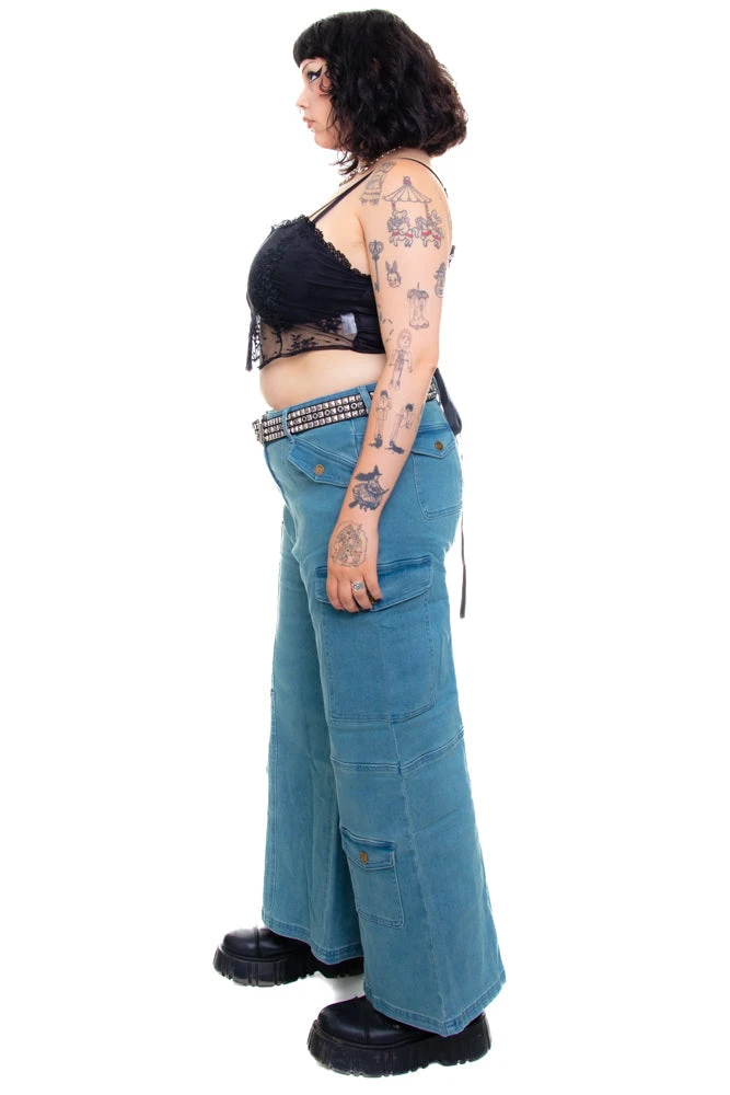 Reggie Blue Denim Cargo Baggies 11 Reggie Blue Denim Cargo Baggies - Image 9