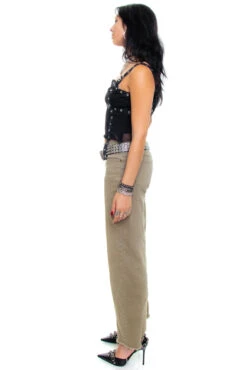 Vintage 90's Olive Green Stretch Denim Flares - S/M -TUNNEL Vision Outlet 256A0359