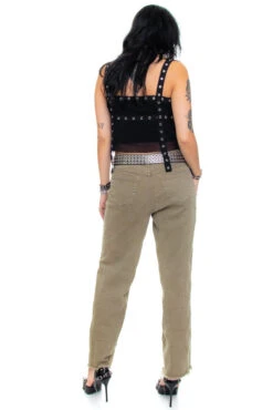 Vintage 90's Olive Green Stretch Denim Flares - S/M -TUNNEL Vision Outlet 256A0360