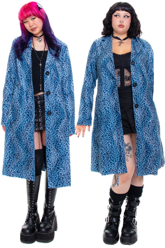 Mazzy Blue Cheetah Longline Jacket 3 Mazzy Blue Cheetah Longline Jacket