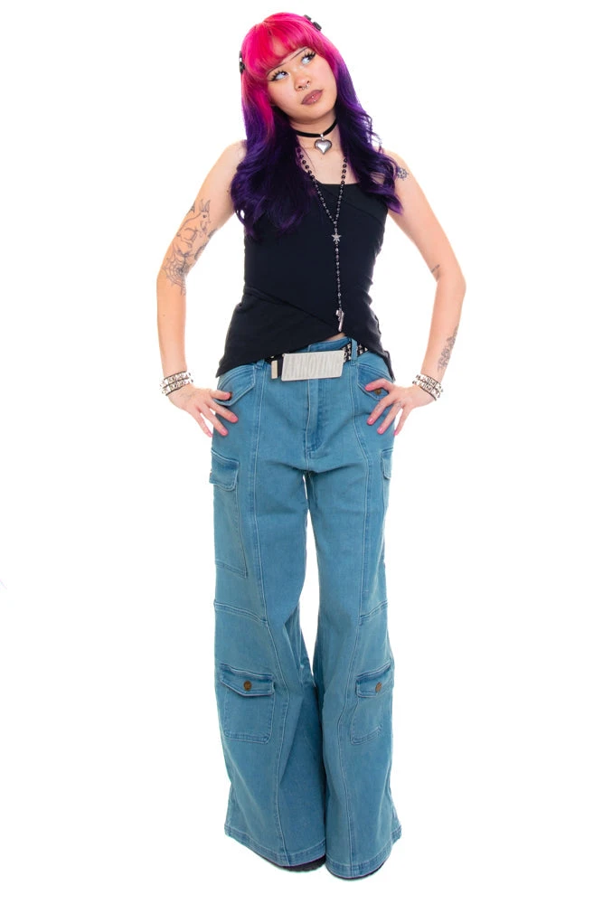 Reggie Blue Denim Cargo Baggies 16 Reggie Blue Denim Cargo Baggies - Image 14