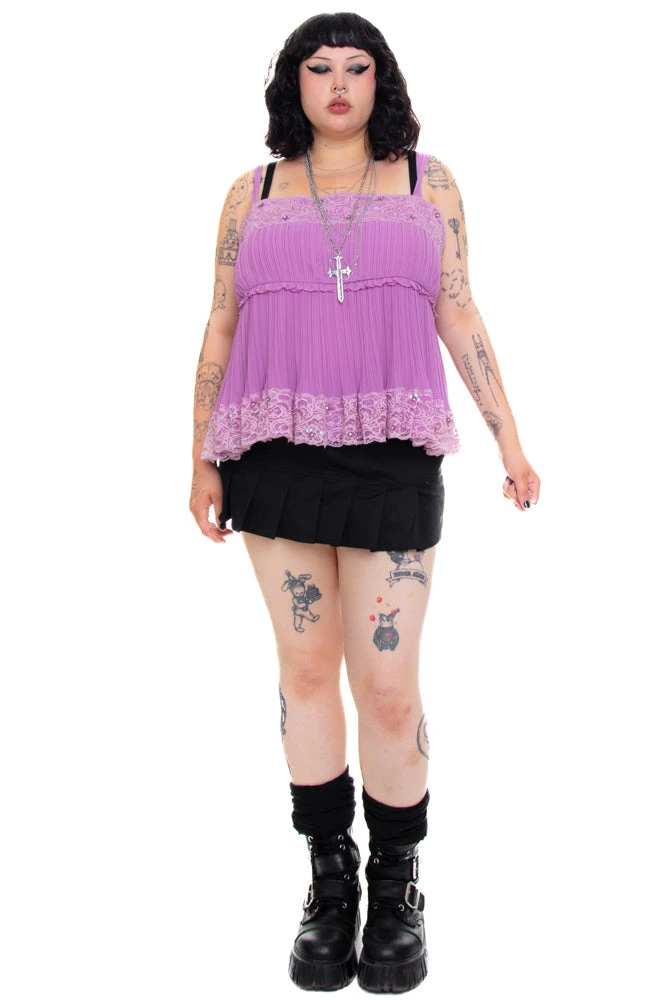 Vintage 90's Lavender Promise Pleated Top - 5X 4 Vintage 90's Lavender Promise Pleated Top - 5X - Image 2