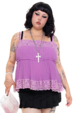 Vintage 90's Lavender Promise Pleated Top - 5X