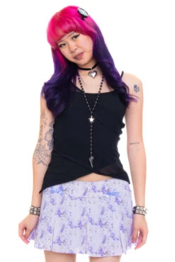 Priscilla Lavender Floral Low-Rise Mini Skirt 30 Priscilla Lavender Floral Low-Rise Mini Skirt -TUNNEL Vision Outlet 256A0736 2