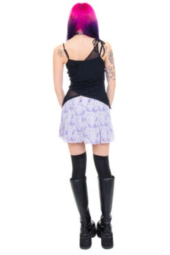 Priscilla Lavender Floral Low-Rise Mini Skirt 35 Priscilla Lavender Floral Low-Rise Mini Skirt -TUNNEL Vision Outlet 256A0740