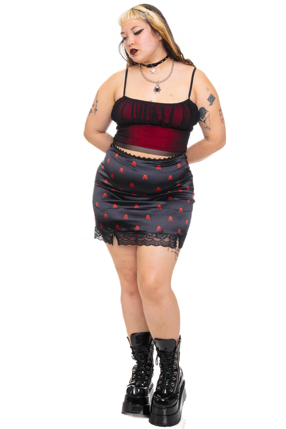Kiki Heart Crossbones Lace-Trim Mini Skirt 20 Kiki Heart Crossbones Lace-Trim Mini Skirt - Image 18