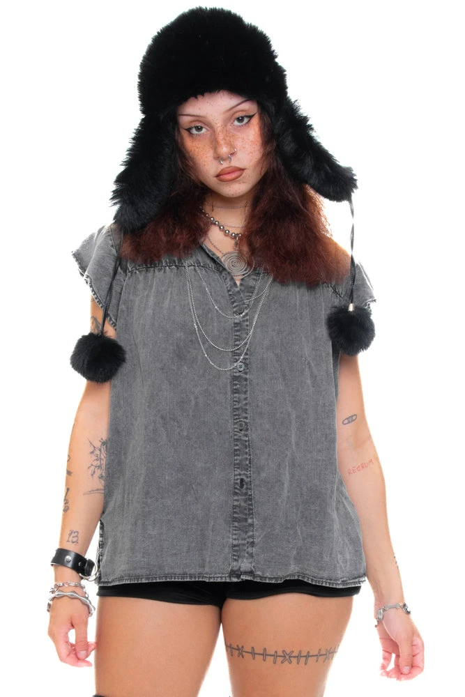 Vintage Y2K Stone Wash Peasant Blouse - S/M/L 3 Vintage Y2K Stone Wash Peasant Blouse - S/M/L