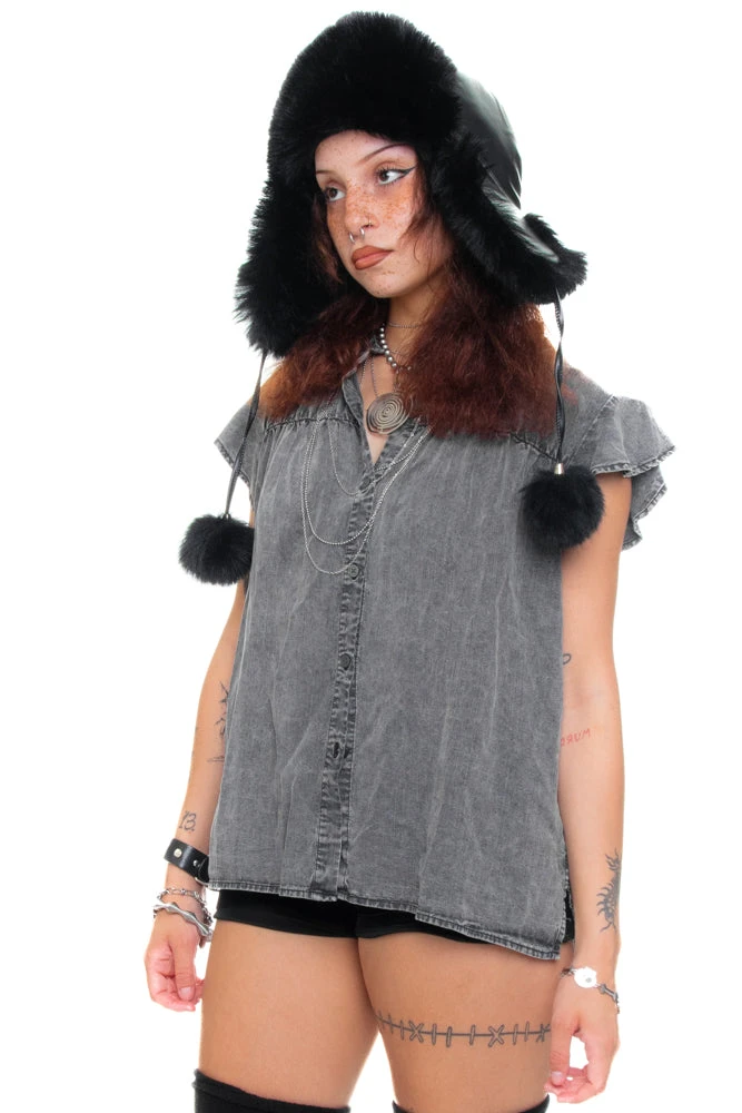 Vintage Y2K Stone Wash Peasant Blouse - S/M/L 5 Vintage Y2K Stone Wash Peasant Blouse - S/M/L - Image 3