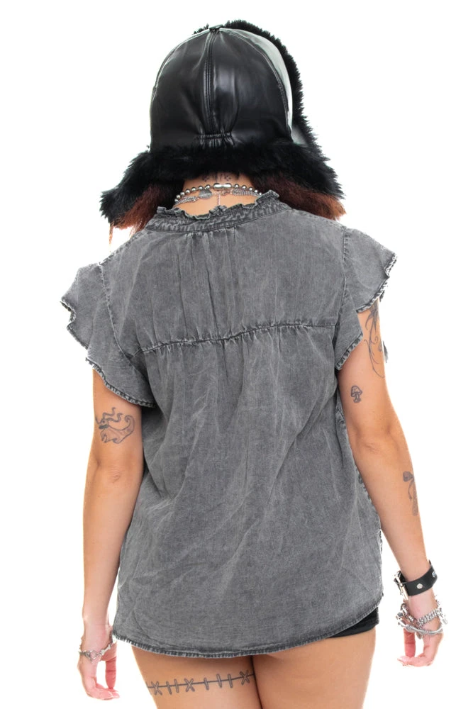 Vintage Y2K Stone Wash Peasant Blouse - S/M/L 7 Vintage Y2K Stone Wash Peasant Blouse - S/M/L - Image 5