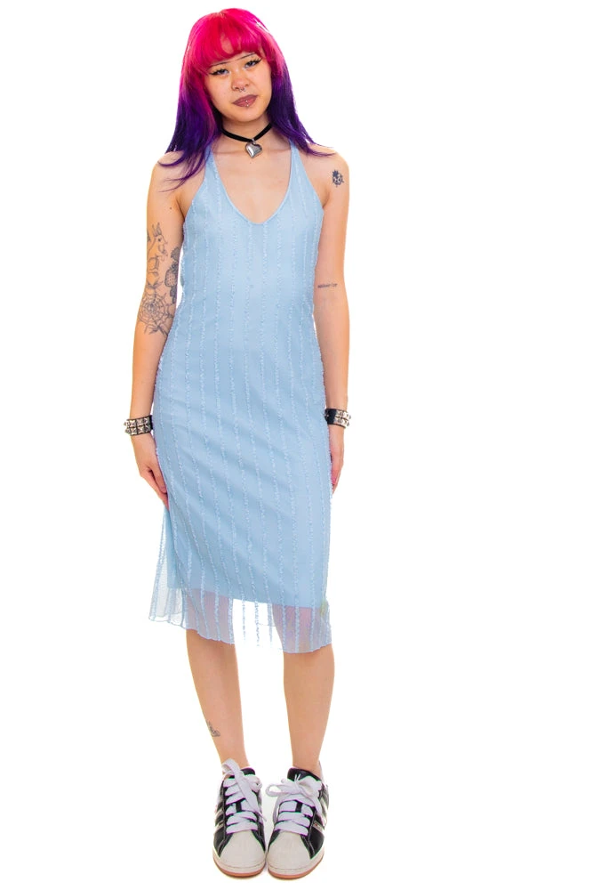 Vintage 90's Baby Blue Midi Dress - XS/S 3 Vintage 90's Baby Blue Midi Dress - XS/S