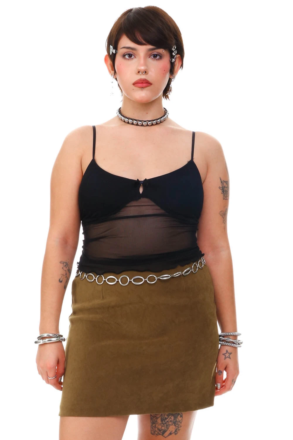 VIntage 90's XOXO Olive Green Skirt - M 3 VIntage 90's XOXO Olive Green Skirt - M
