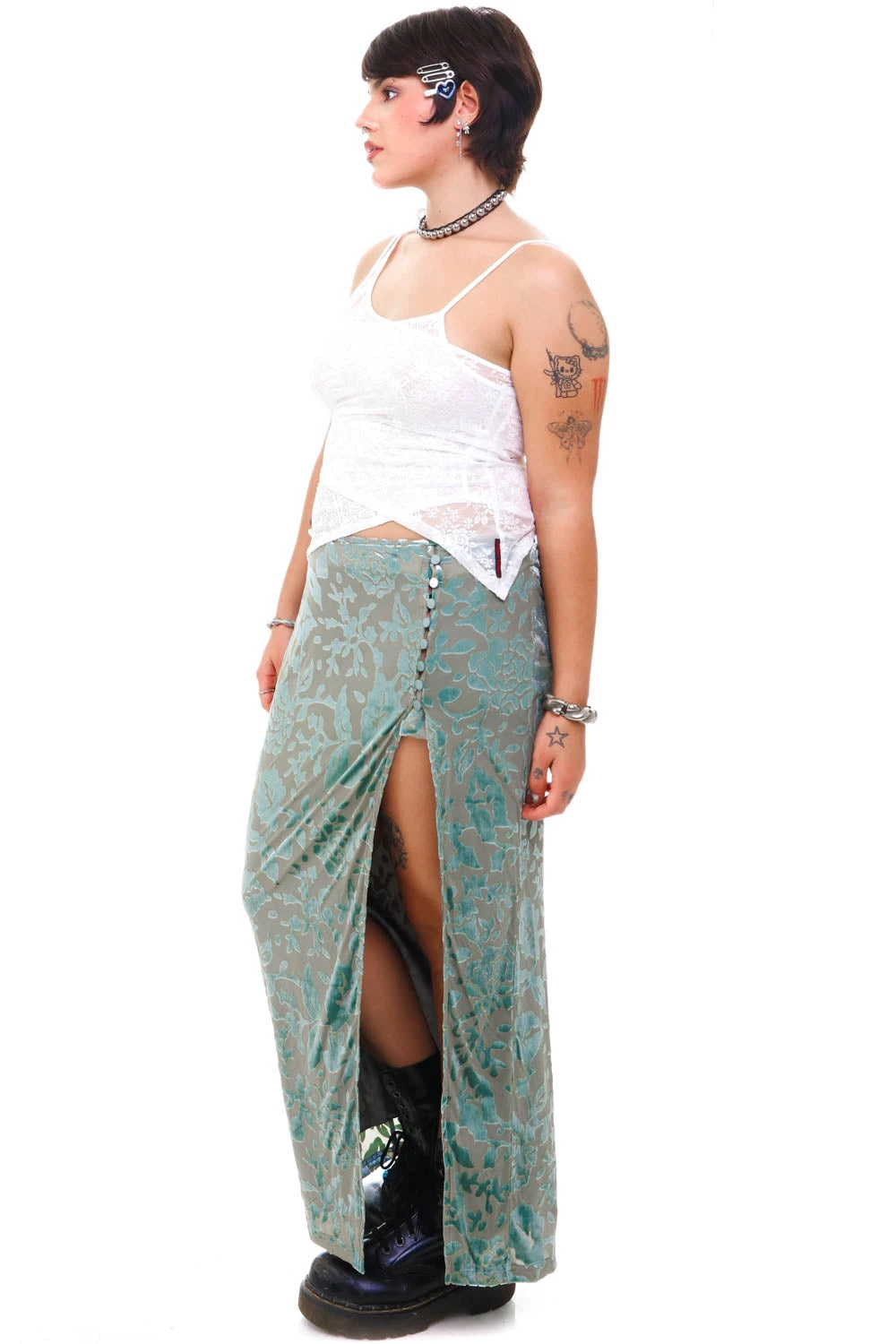 Siren Sage Green High Slit Skirt 22 Siren Sage Green High Slit Skirt - Image 20