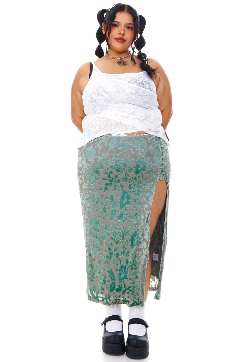 Siren Sage Green High Slit Skirt 14 Siren Sage Green High Slit Skirt - Image 12