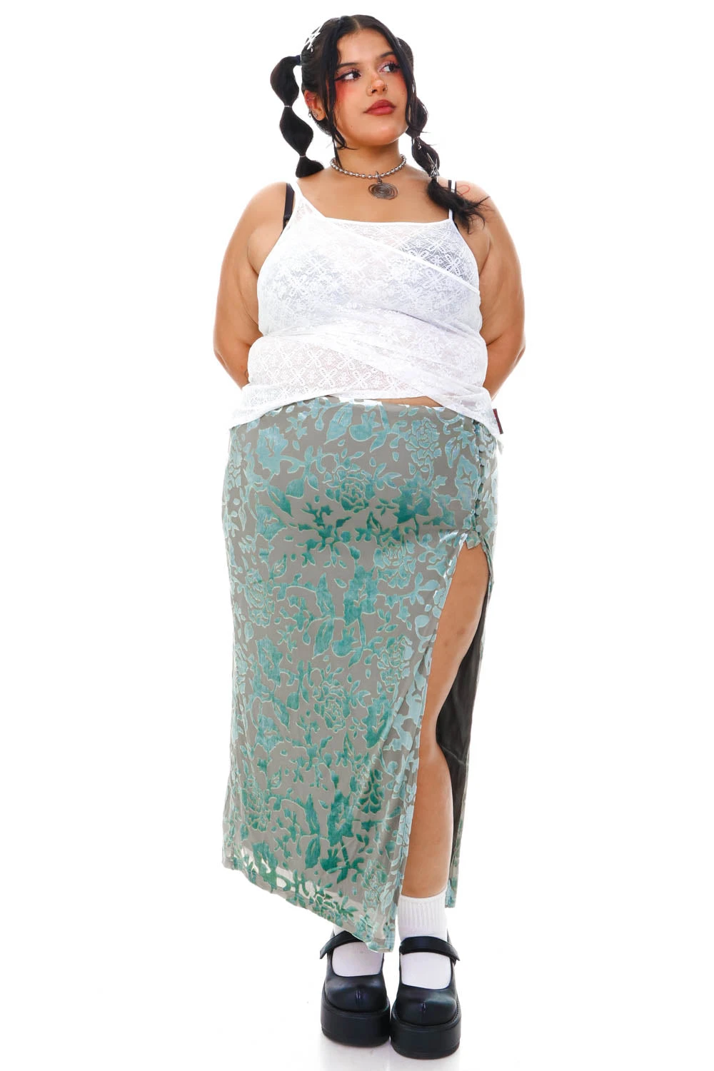 Siren Sage Green High Slit Skirt 15 Siren Sage Green High Slit Skirt - Image 13