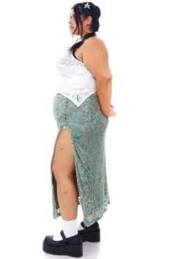 Siren Sage Green High Slit Skirt 36 Siren Sage Green High Slit Skirt -TUNNEL Vision Outlet 256A5576 5773756c 2582 4a38 b567 d7d98a74d6a6