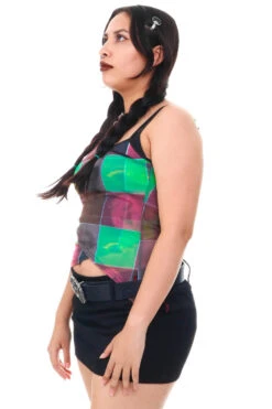 Disco Grid Print Criss-Cross Layer Top -TUNNEL Vision Outlet 256A5872 258ae9f4 65e1 414f b130 2a4fa20ffedc