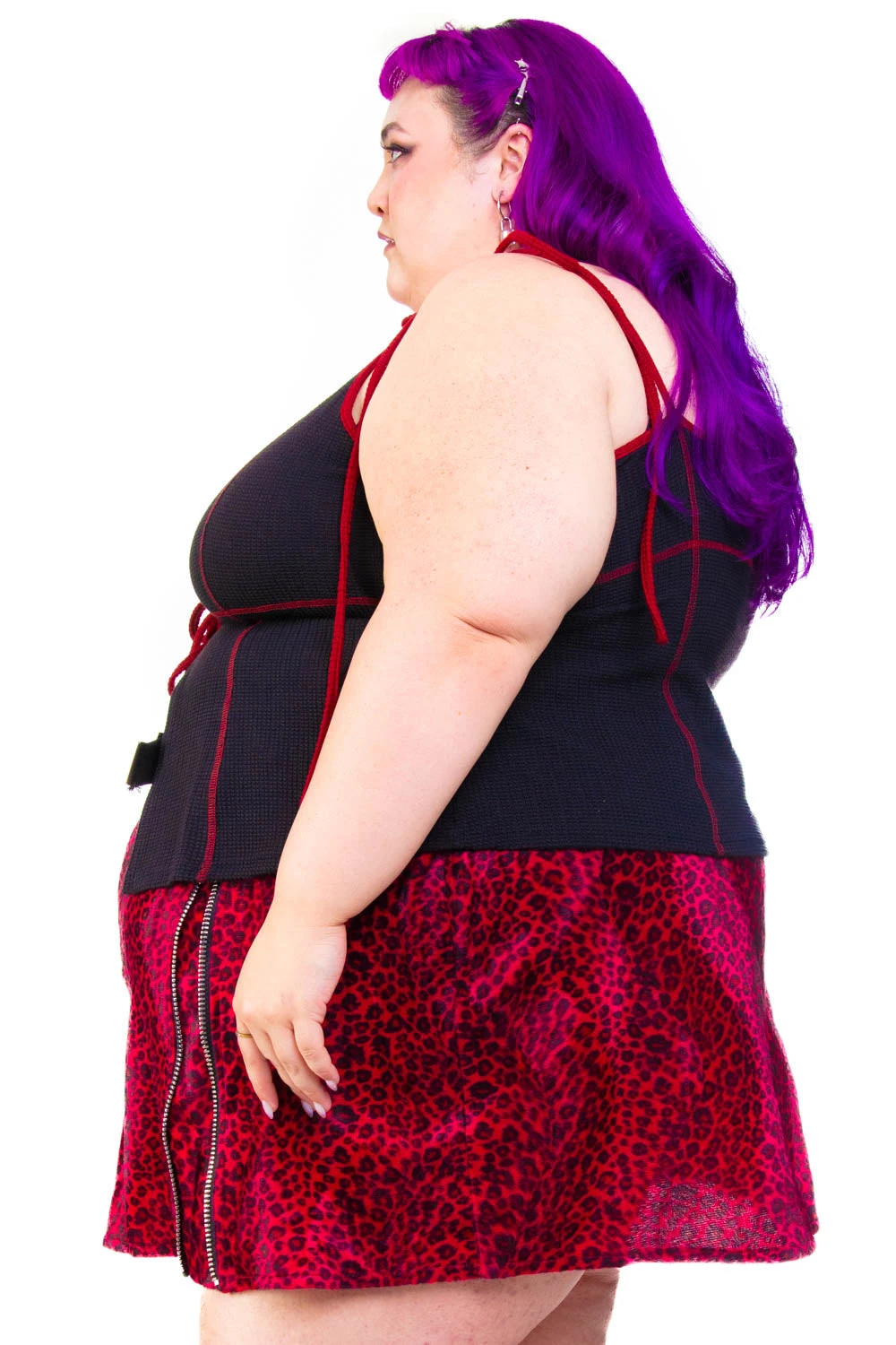 Black Thermal Tabby Tie Top 19 Black Thermal Tabby Tie Top - Image 17