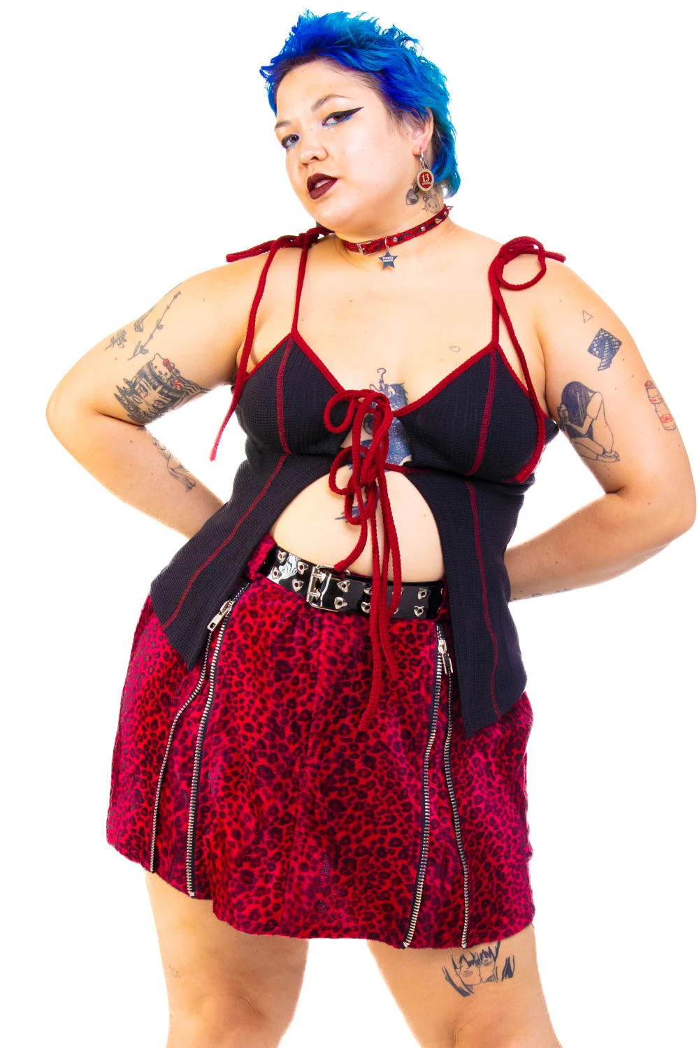 Black Thermal Tabby Tie Top 6 Black Thermal Tabby Tie Top - Image 4