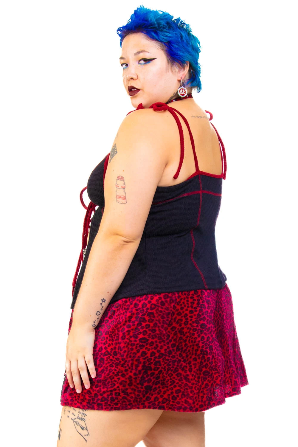 Black Thermal Tabby Tie Top 7 Black Thermal Tabby Tie Top - Image 5