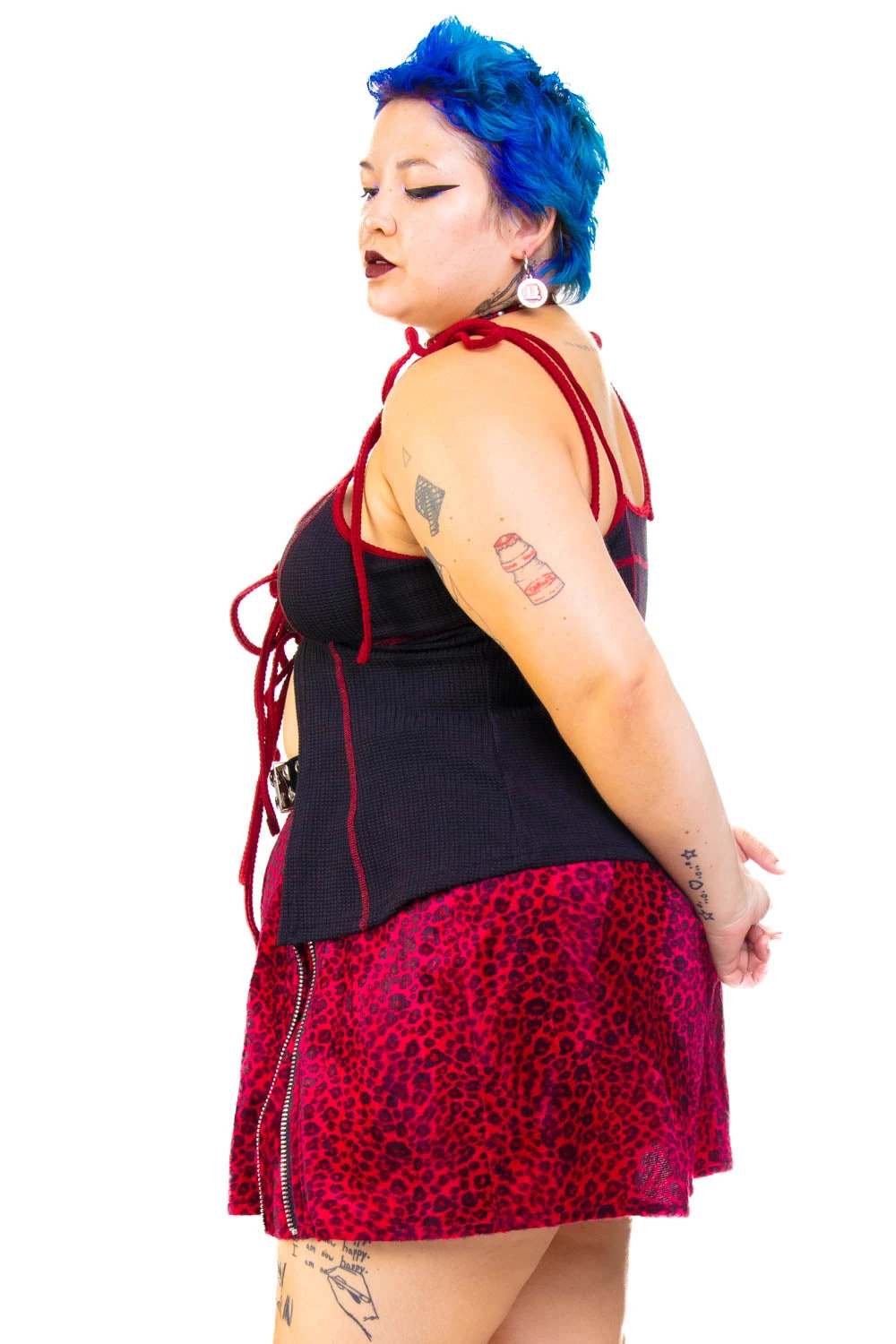 Black Thermal Tabby Tie Top 8 Black Thermal Tabby Tie Top - Image 6