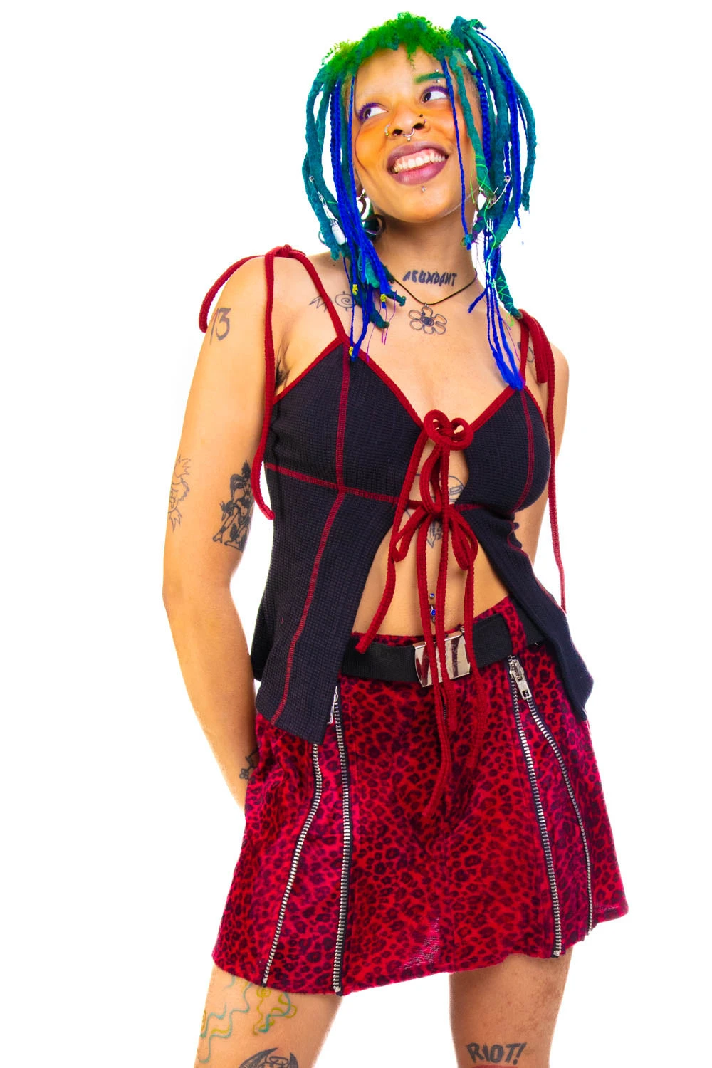 Black Thermal Tabby Tie Top 12 Black Thermal Tabby Tie Top - Image 10