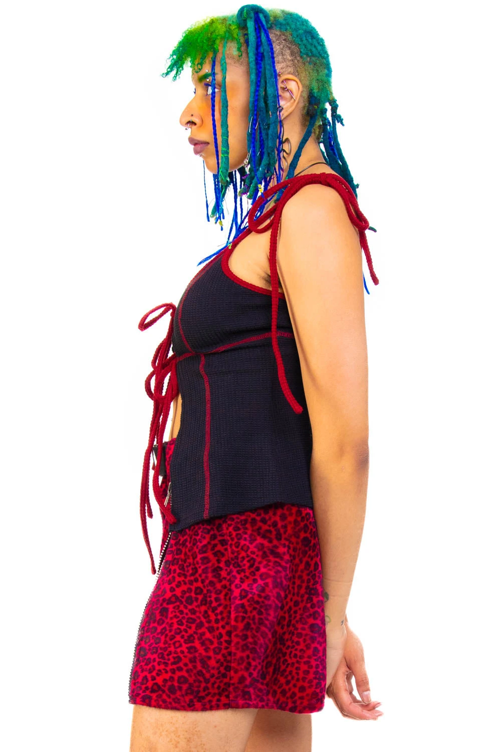 Black Thermal Tabby Tie Top 14 Black Thermal Tabby Tie Top - Image 12