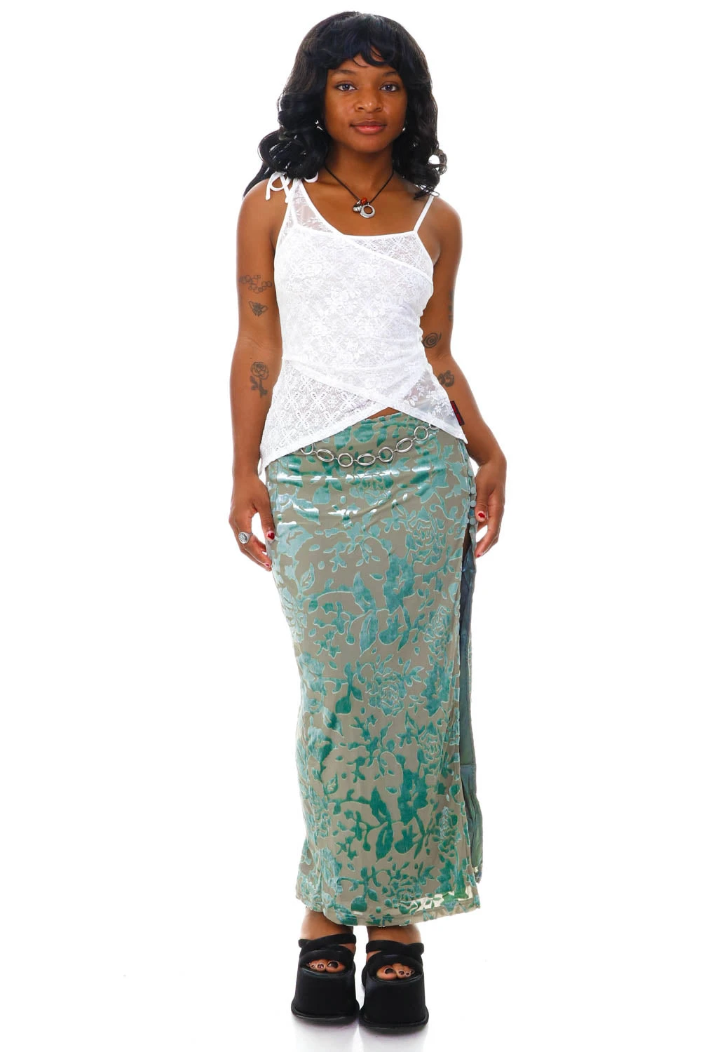 Siren Sage Green High Slit Skirt 8 Siren Sage Green High Slit Skirt - Image 6