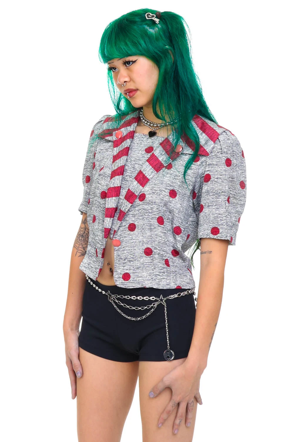 Vintage 80's Polka Dot Sailor Crop Top - XS/S 7 Vintage 80's Polka Dot Sailor Crop Top - XS/S - Image 5