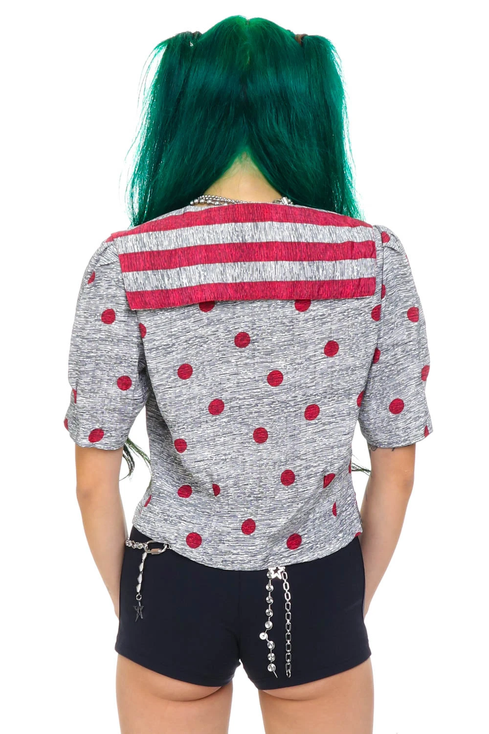 Vintage 80's Polka Dot Sailor Crop Top - XS/S 10 Vintage 80's Polka Dot Sailor Crop Top - XS/S - Image 8