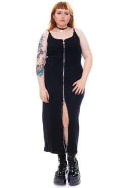 Black Zip-Down Rib Knit Maxi Dress 34 Black Zip-Down Rib Knit Maxi Dress -TUNNEL Vision Outlet 256A8108 74dfe915 202e 4b70 aec7 36e63946ca21