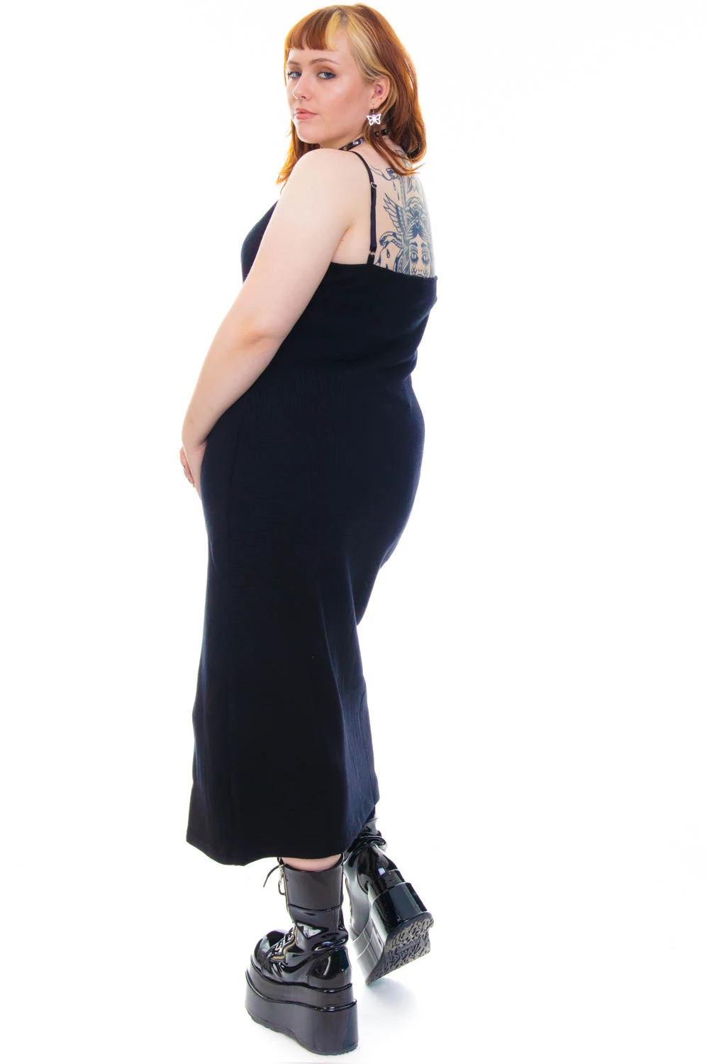 Black Zip-Down Rib Knit Maxi Dress 20 Black Zip-Down Rib Knit Maxi Dress - Image 18