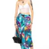 Vintage Y2K Trippy Painted Flower Maxi Skirt - S