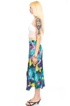 Vintage Y2K Trippy Painted Flower Maxi Skirt - S 13 Vintage Y2K Trippy Painted Flower Maxi Skirt - S -TUNNEL Vision Outlet 256A8143