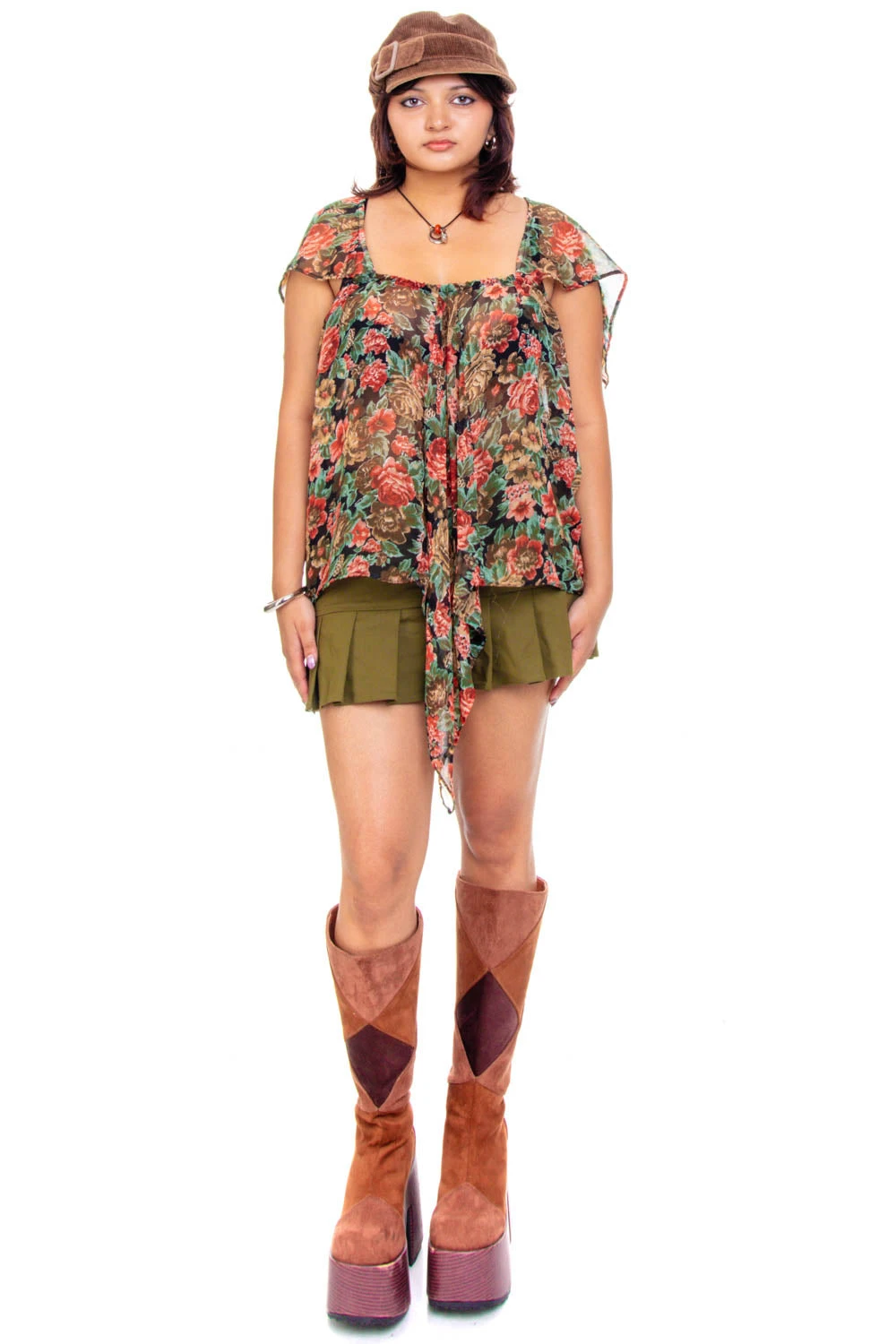 Vintage 90's Floral Tank Sheer Blouse - OSFM 4 Vintage 90's Floral Tank Sheer Blouse - OSFM - Image 2