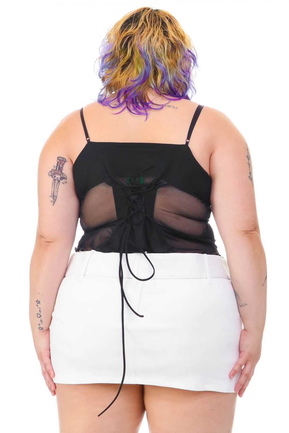 Amber White Stretch Mini Skort 18 Amber White Stretch Mini Skort - Image 16