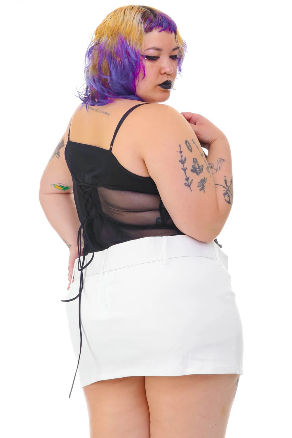 Amber White Stretch Mini Skort 19 Amber White Stretch Mini Skort - Image 17