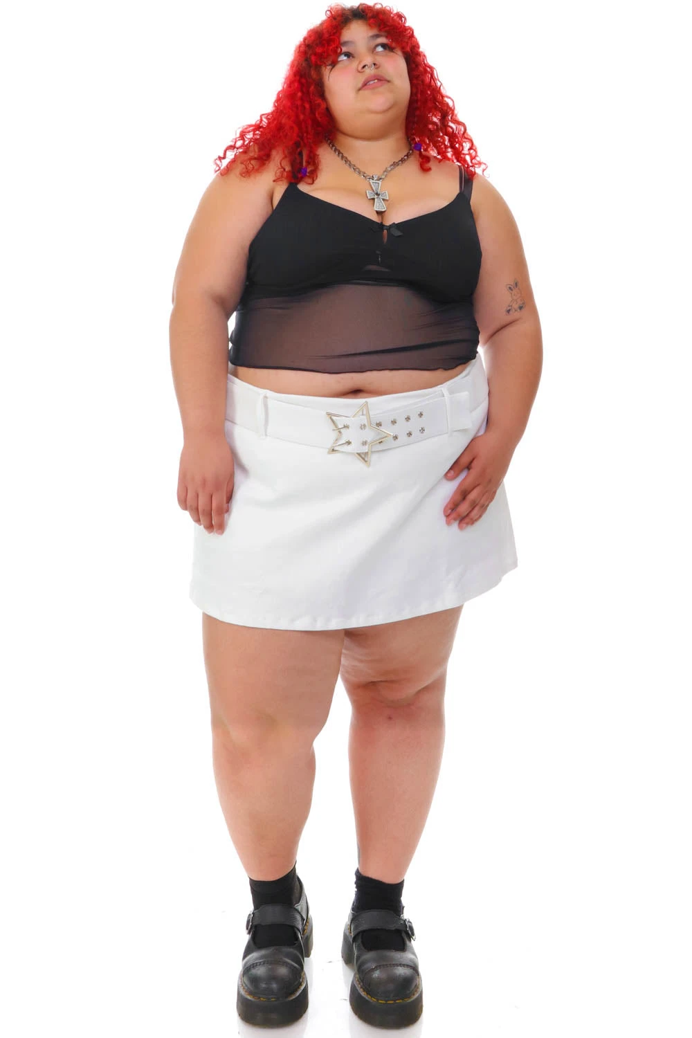 Amber White Stretch Mini Skort 21 Amber White Stretch Mini Skort - Image 19