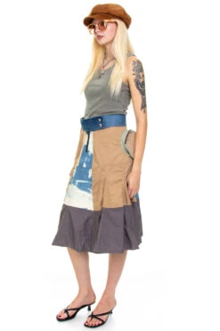 Vintage Y2K Patch Me Up Demin Canvas Midi Skirt - S/M 13 Vintage Y2K Patch Me Up Demin Canvas Midi Skirt - S/M -TUNNEL Vision Outlet 256A8813