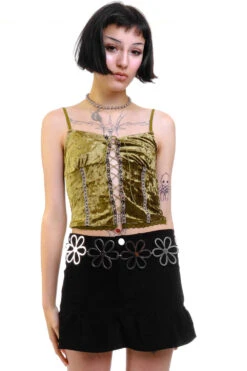 Ria Sage Velvet Lace-Up Top -TUNNEL Vision Outlet 256A8951 c7f0de33 073c 4751 9d0c 133288846403